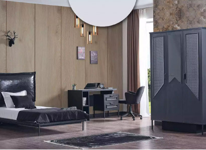 Armoire Armoire Mobilier Chambre Armoires Bois Mezzanine Ameublement Noir